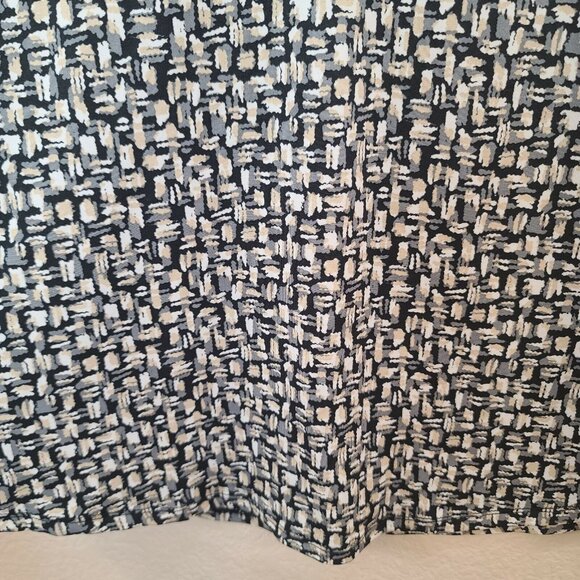 Faded Glory Top Womens Medium Brown Black Print Knit Popover Collared Casual - Picture 4 of 12